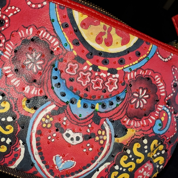 Sharif  Hand painted & Beaded bag . NWT - Picture 5 of 6